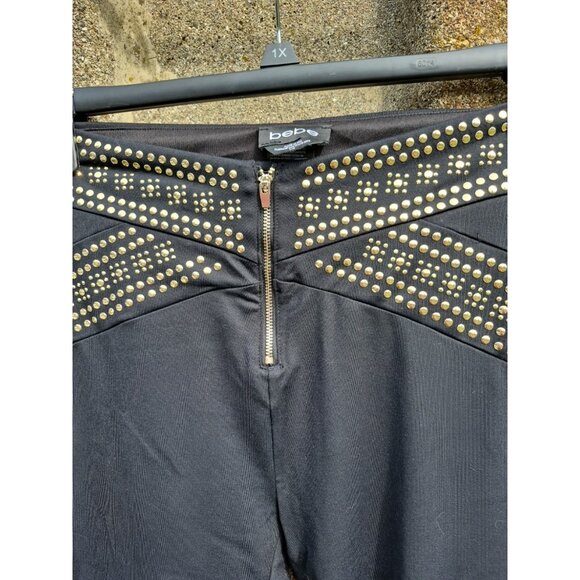 Bebe Black Rhinestone Leggings L - Picture 2 of 4